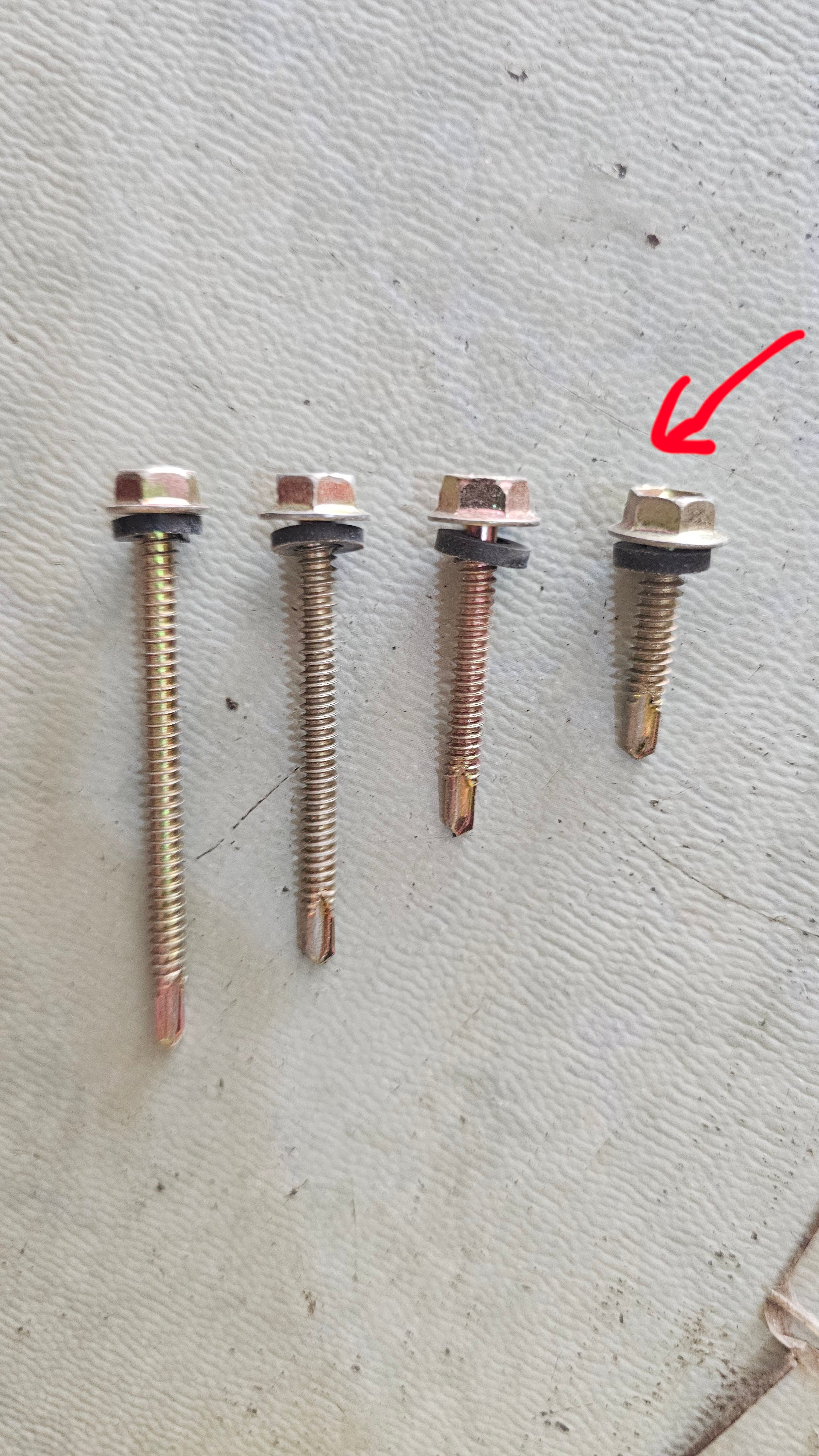 Tex screw for steel 1"