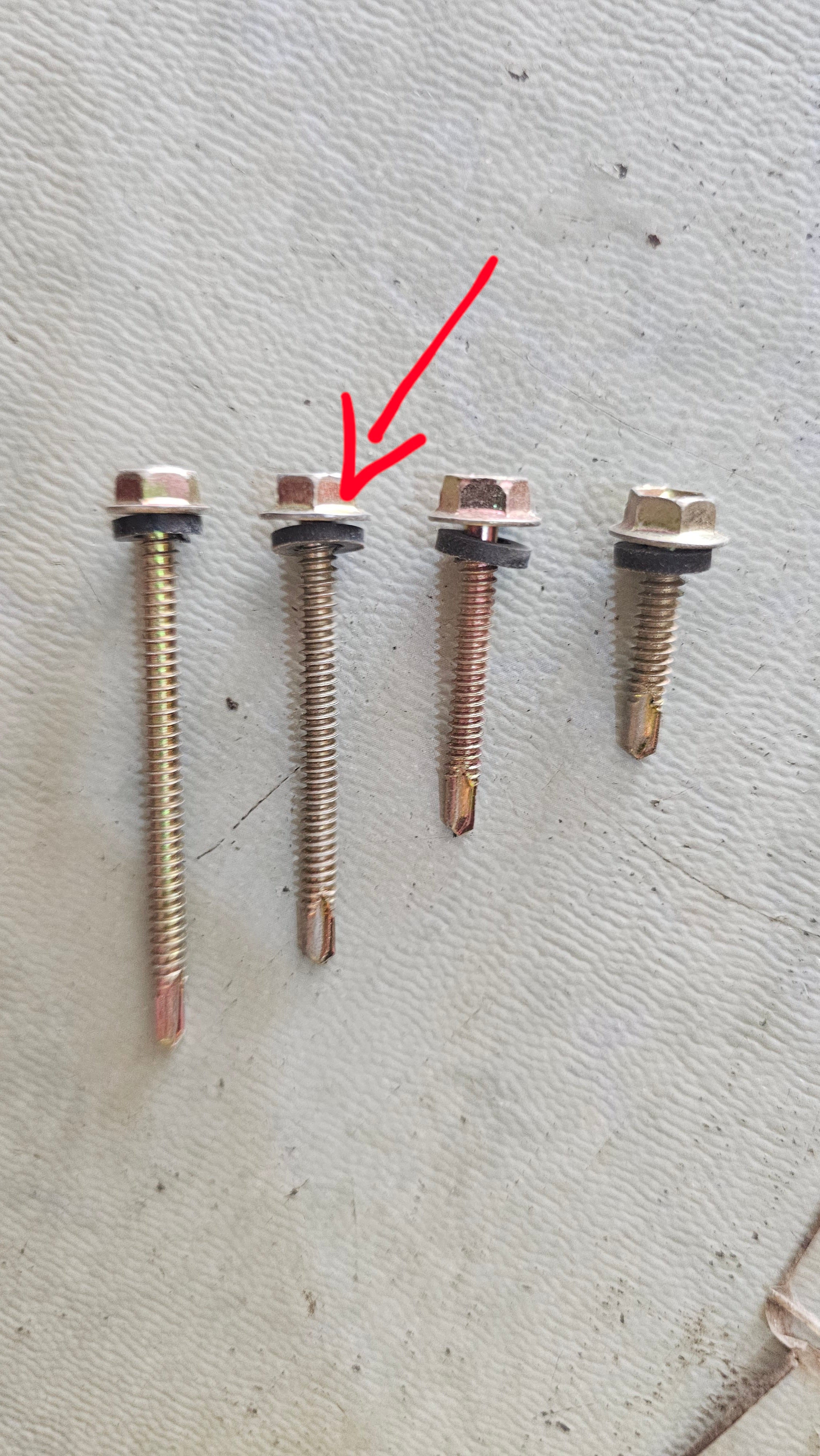Tex screw for steel 2"